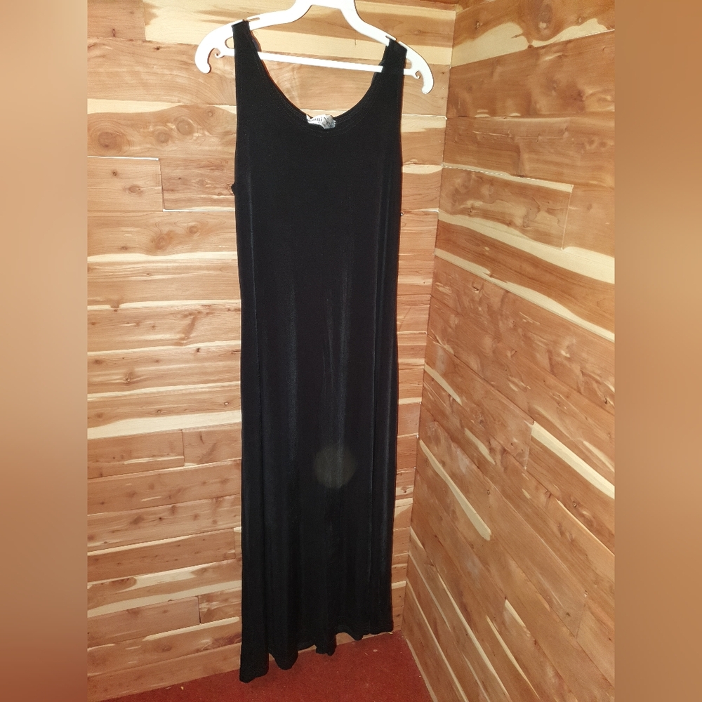 Ronni Nicole Black Crepe Tank Maxi Dress